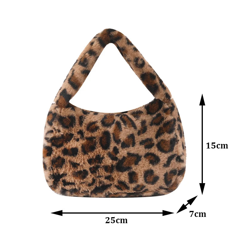 Luxury Plush Leopard Handbag
