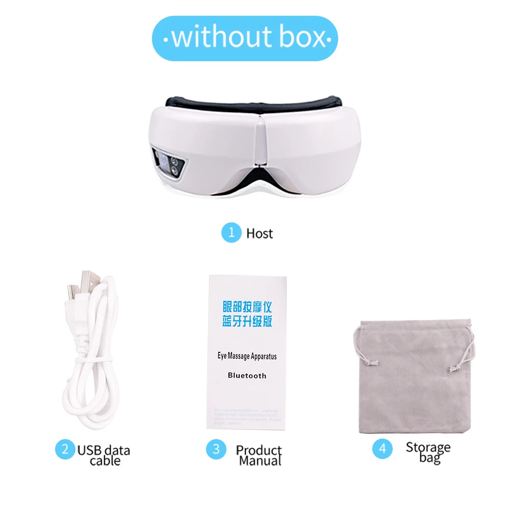 6D Smart Bluetooth Eye Massager with Heat & Air Pressure for Eye Fatigue