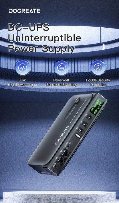 36W Mini DC UPS Backup Power Supply for Router & CCTV - Uninterruptible