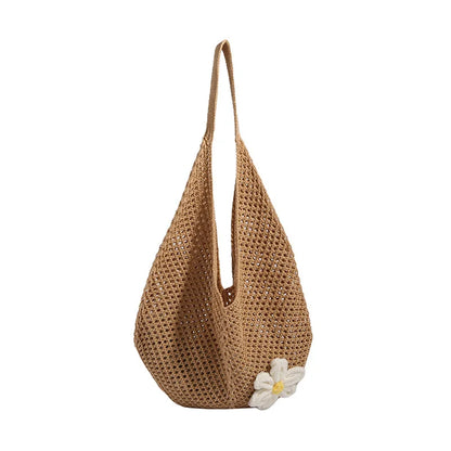 Luxury Bohemian Hollow Straw Tote