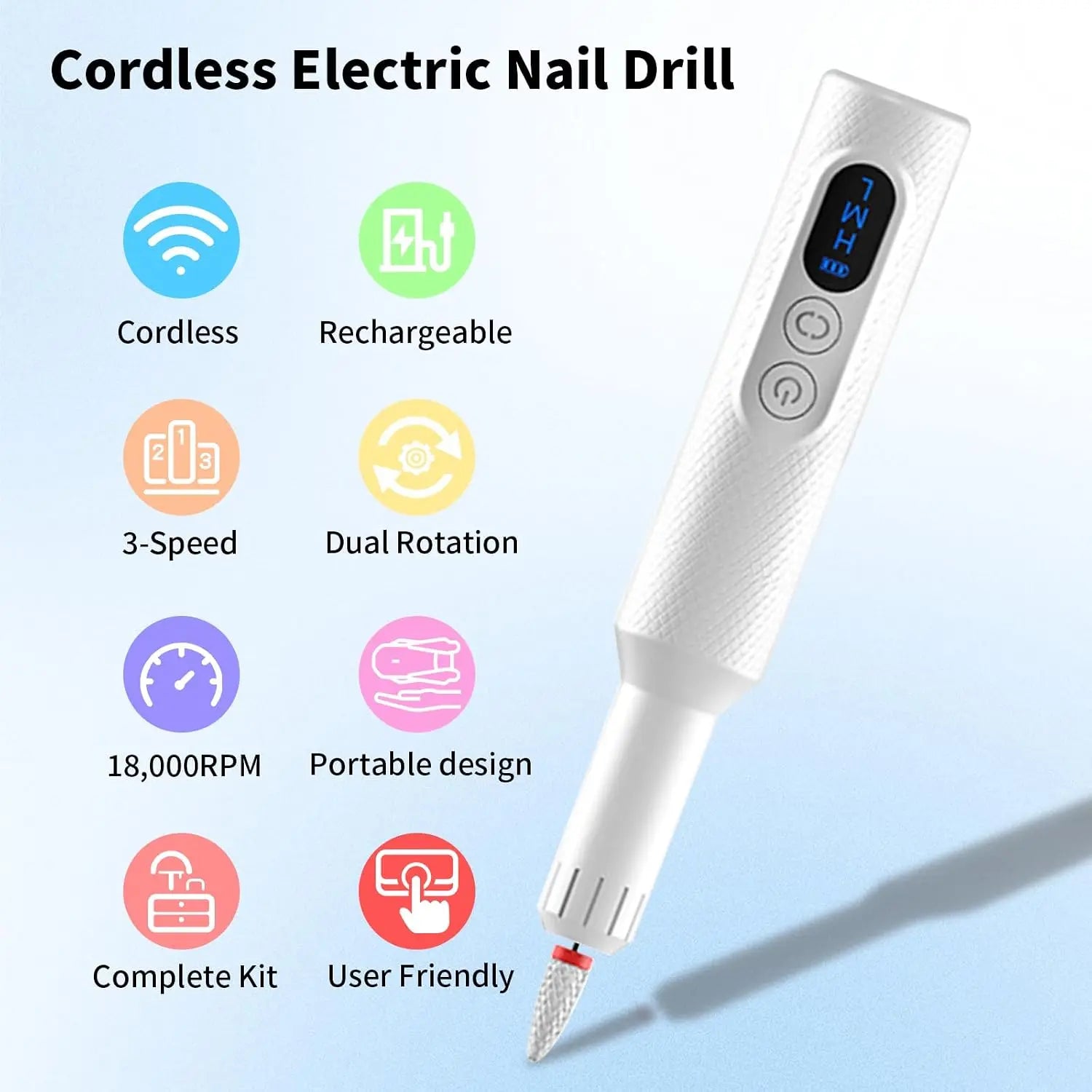5-in-1 Cordless Electric Nail Drill Set for Professional Home Manicures - 2