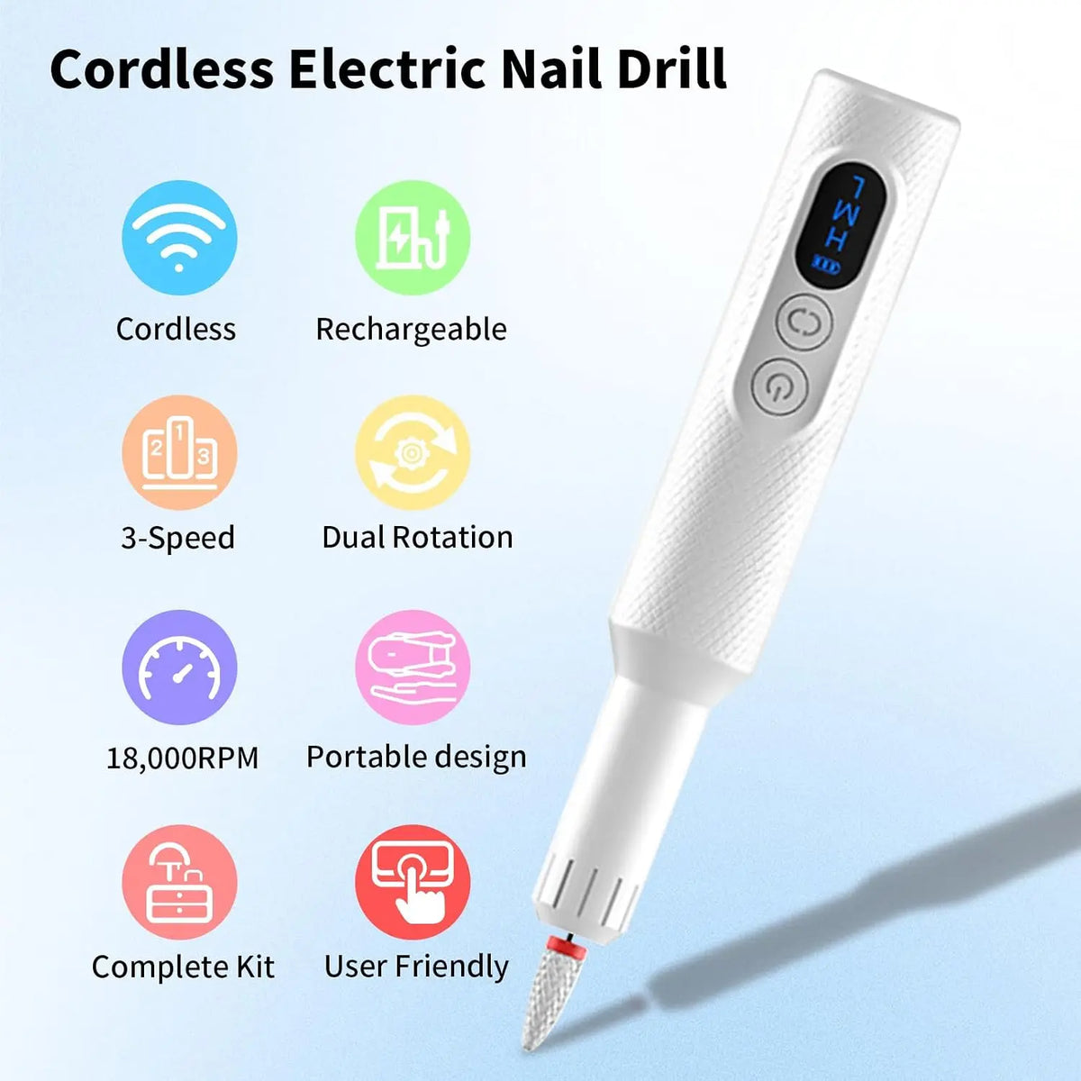 5-in-1 Cordless Electric Nail Drill Set for Professional Home Manicures