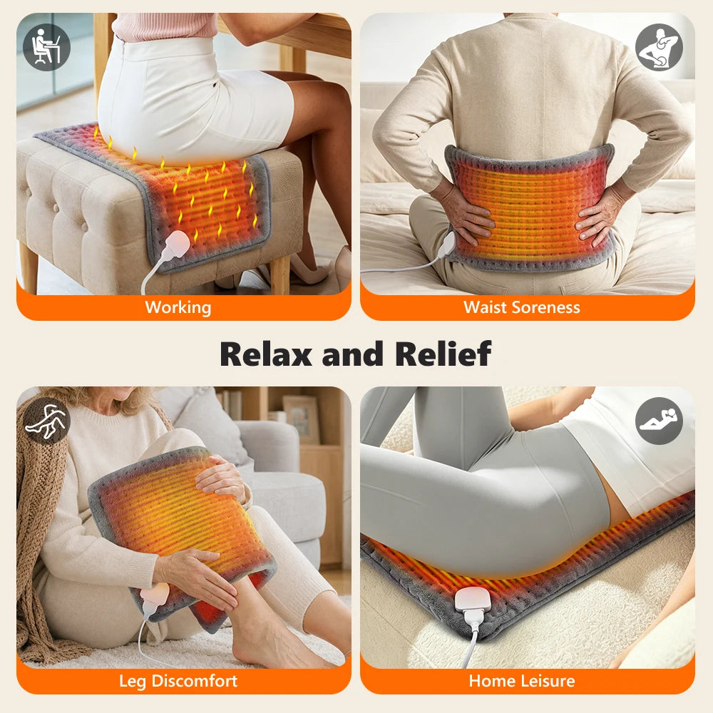 Electric Heating Pad for Back & Joint Pain Relief with Adjustable Heat & Timer - 4