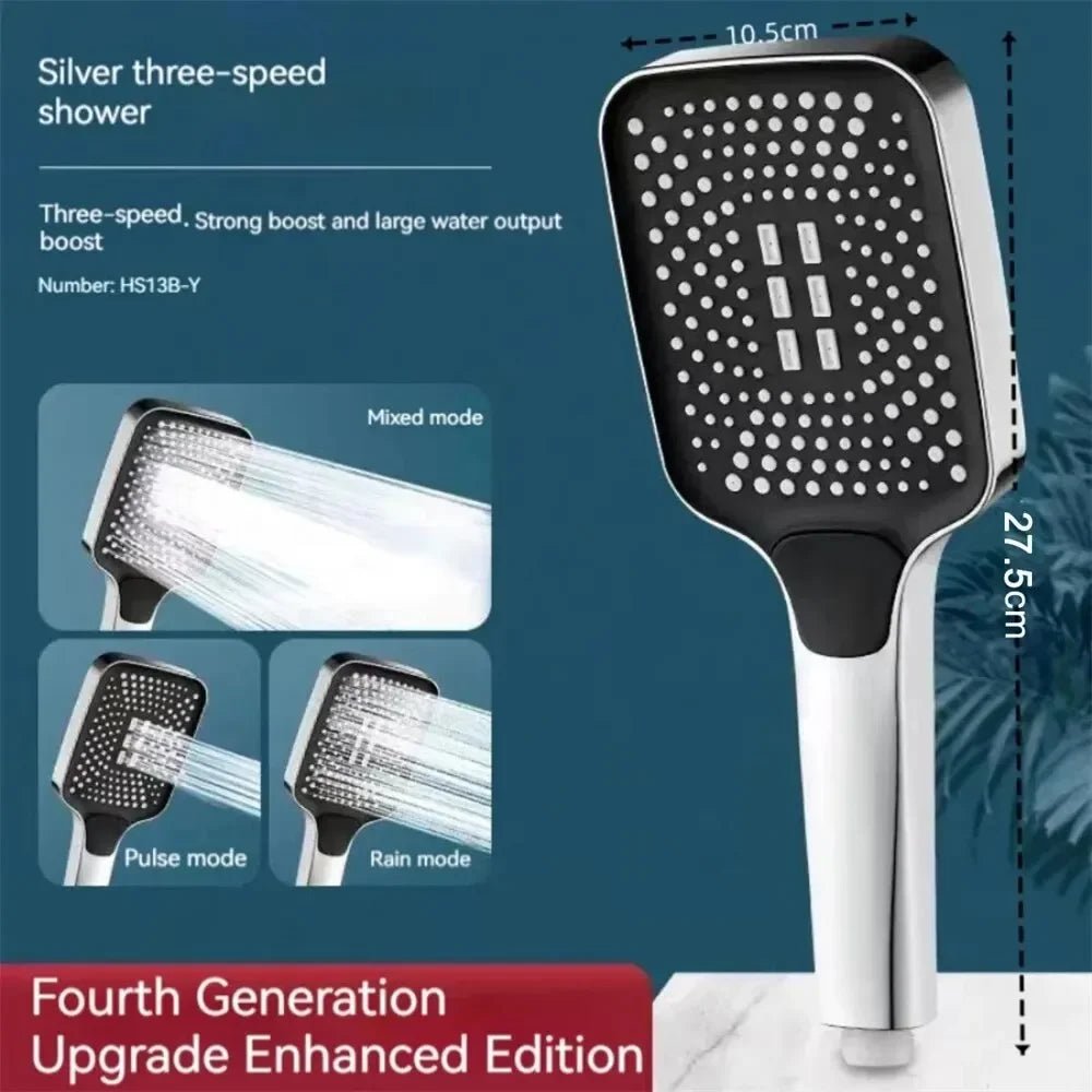 High Pressure 3-Mode Handheld Rainfall Shower Head - 3