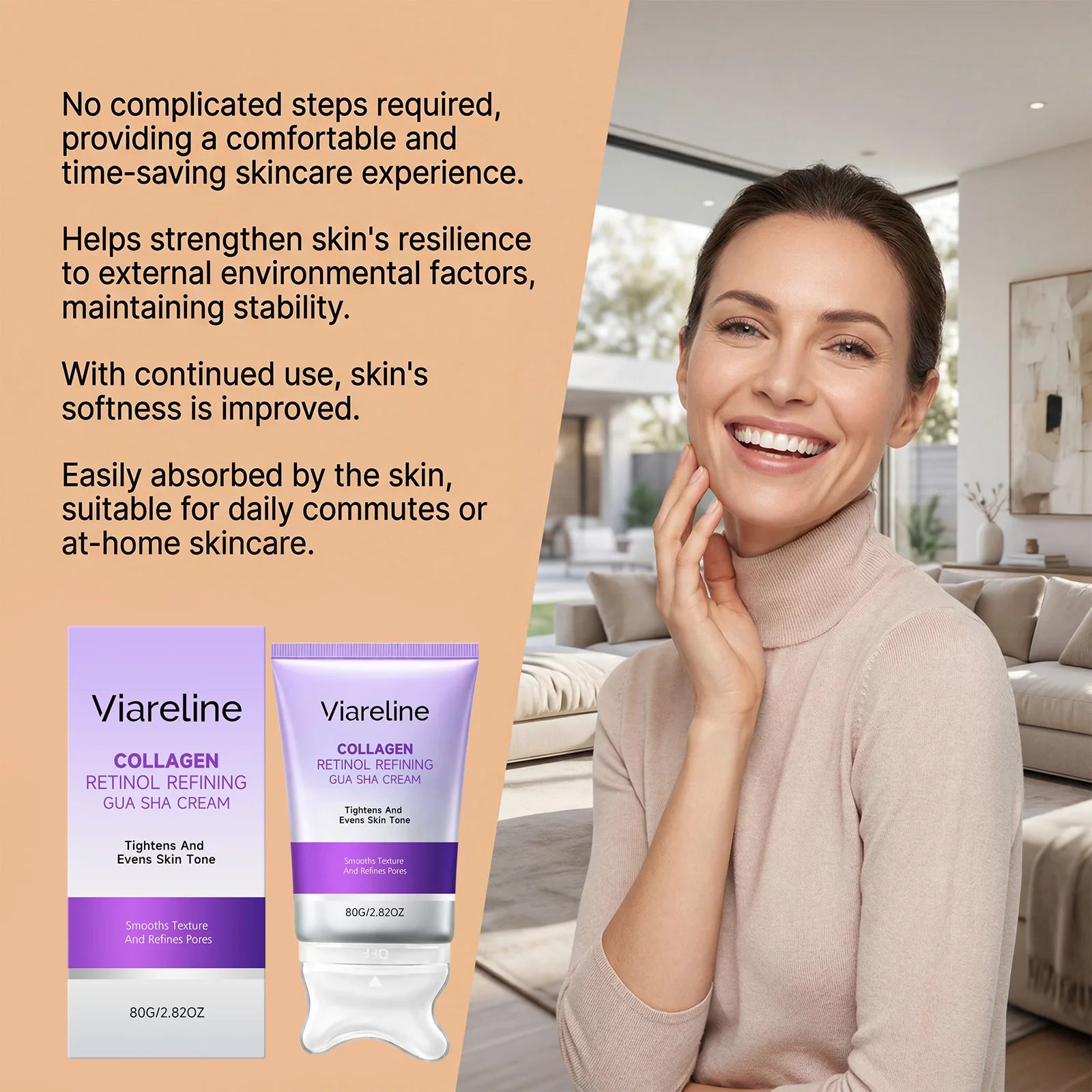 Collagen Retinol Gua Sha Lifting Cream for Facial Contouring & Skin Tightening - 6