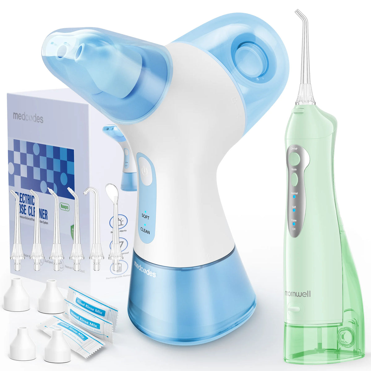Electric Nasal Irrigator & Oral Irrigator Combo for Sinus Relief and Dental Care