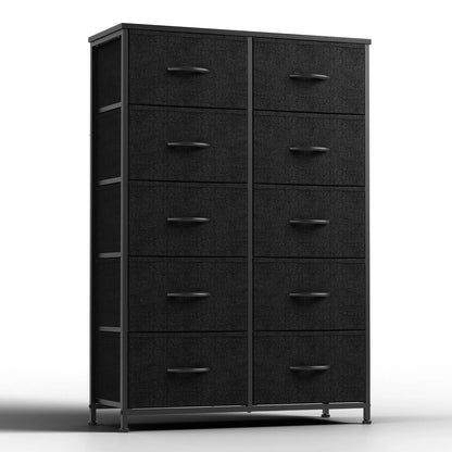 10-Drawer Fabric Dresser Organizer with Sturdy Steel Frame Storage Unit