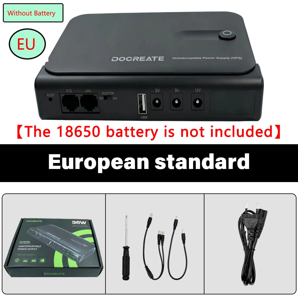 Mini Portable UPS Backup Power Supply for WiFi Routers & Security Cameras