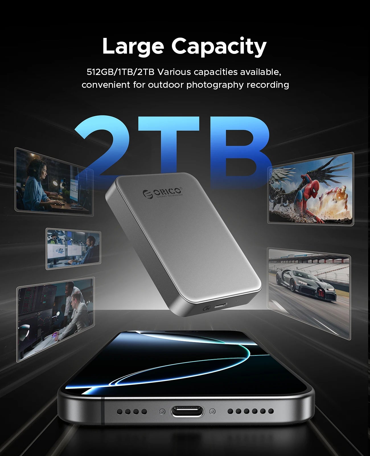 Magnetic External SSD for iPhone 16/15 Pro, 2000MB/s Portable Storage - 6