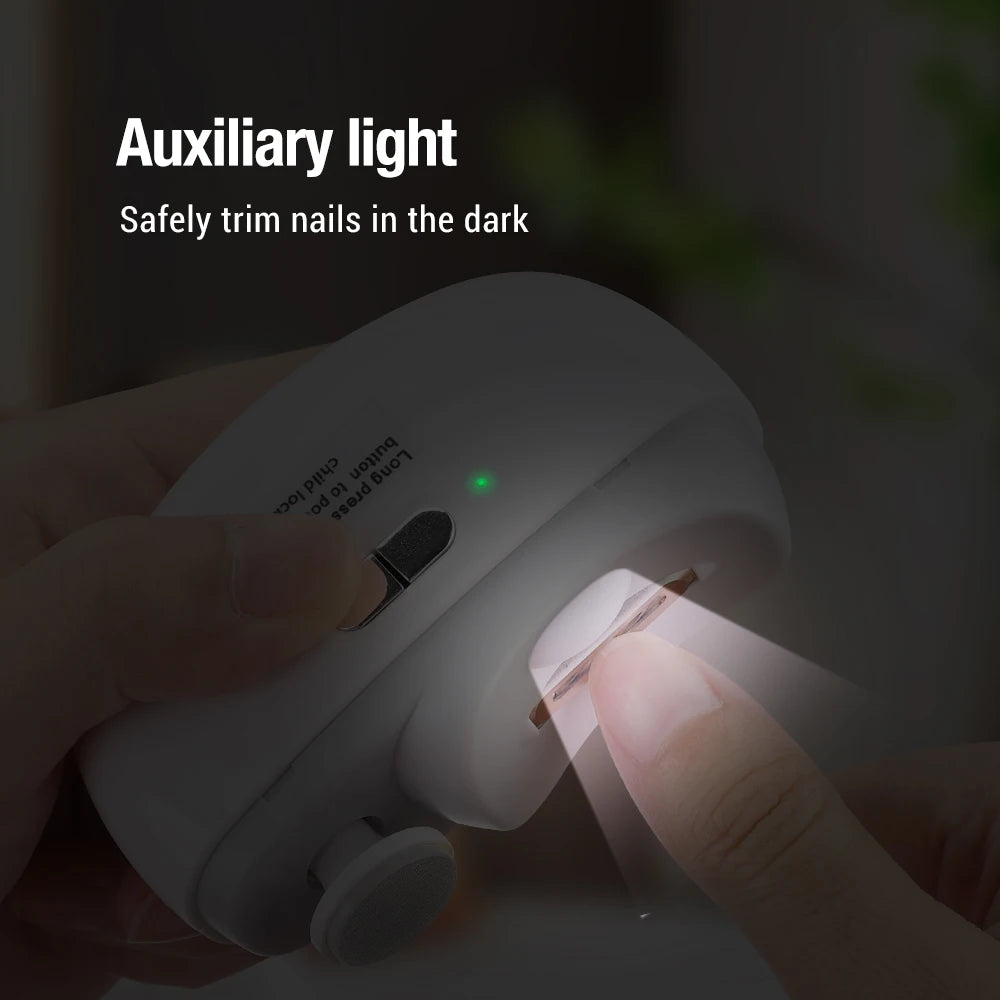 Automatic Electric Nail Clipper with Integrated LED Light & Polisher