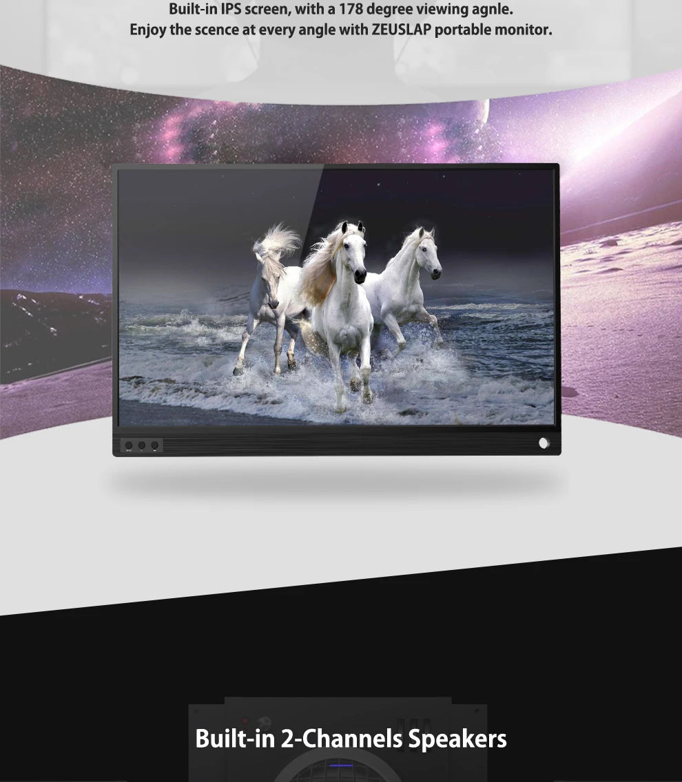 15.6" Portable Monitor 1080P IPS Full HD Laptop & Phone Second Screen