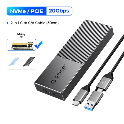 ORICO M.2 NVMe SSD Enclosure USB-C 10Gbps Portable External Drive Case