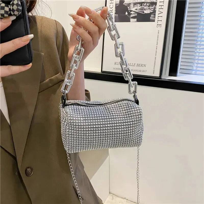 Luxury Rhinestone Bucket Bag