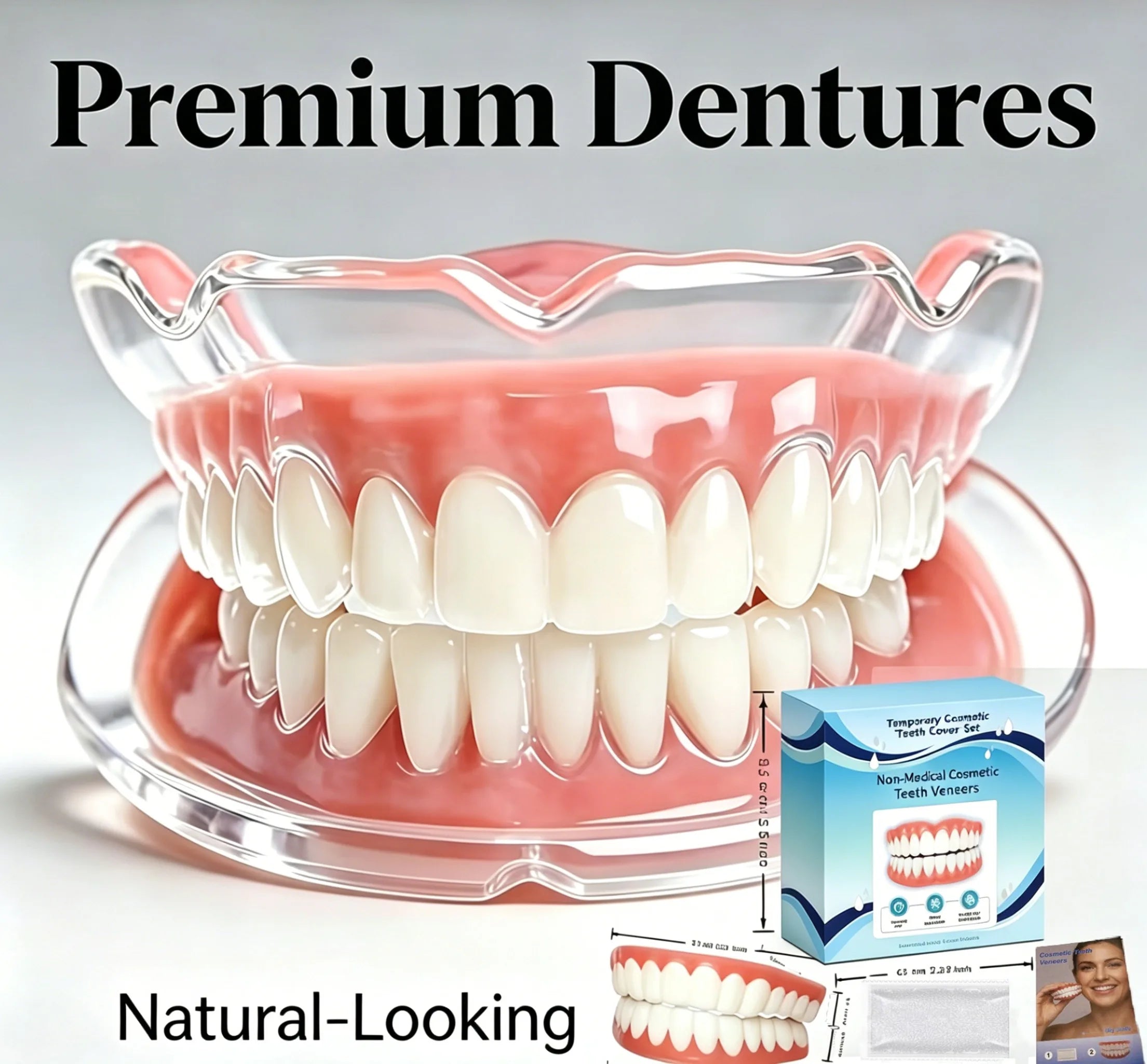 Adjustable Cosmetic Teeth Veneers - Natural Look Temporary Smile Solution - 2