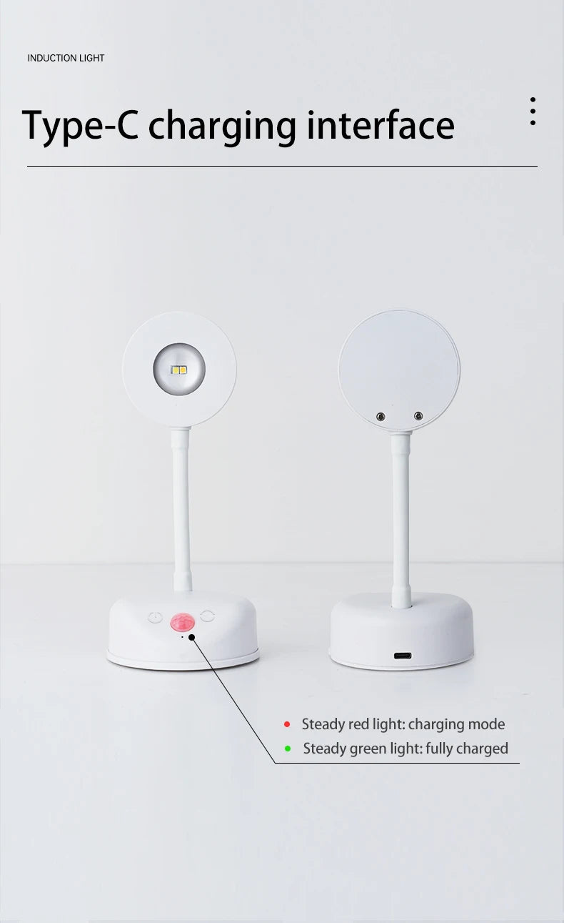 Wireless Motion Sensor LED Wall Light - Rechargeable Type-C Dimmable Indoor Lamp