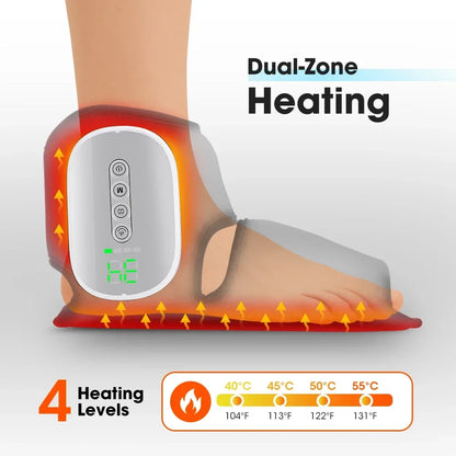Dual-Airbag Electric Heated Foot and Ankle Massager for Pain Relief