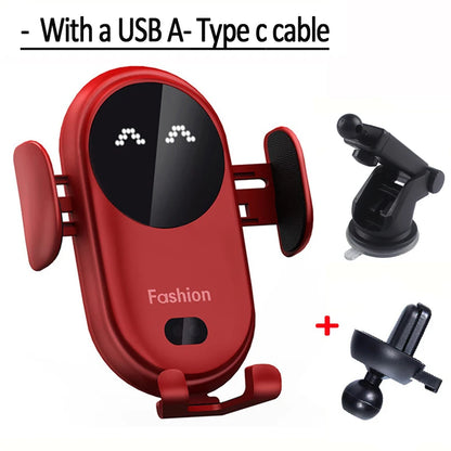 Smart Infrared Auto-Clamping 30W Fast Wireless Car Charger Mount