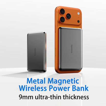 Magnetic Wireless Power Bank 20W Fast Charging Slim Metal Battery Pack