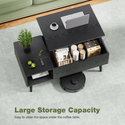 Modern Lift-Top Coffee Table with Hidden Storage & Adjustable Desk
