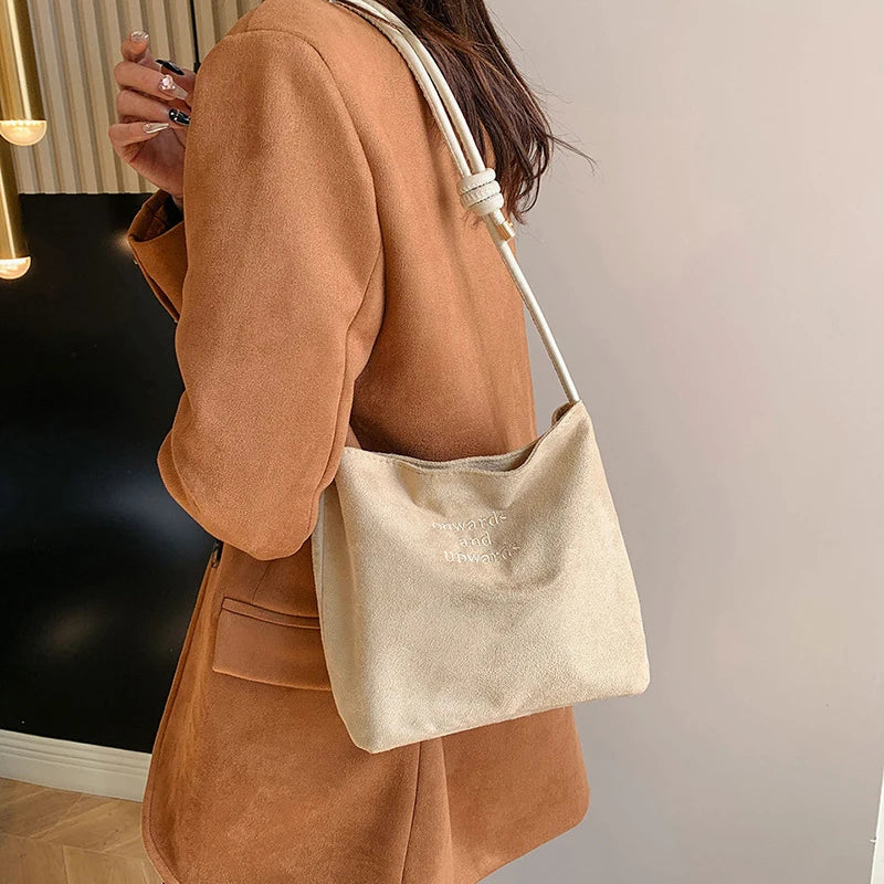 Luxury Retro Suede Shoulder Bag