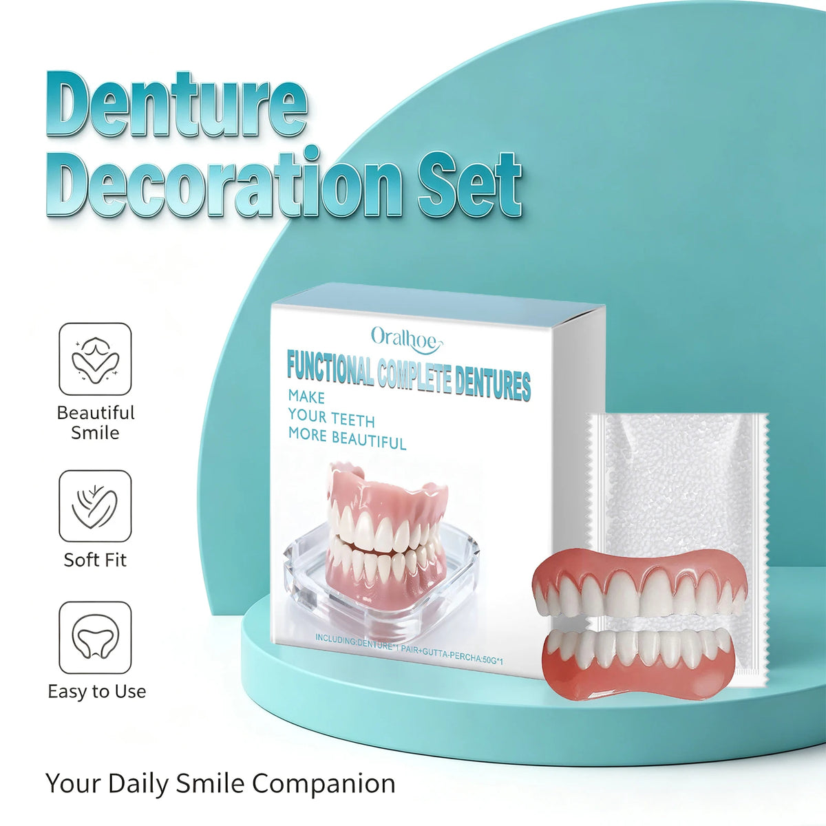 Instant Cosmetic Denture Kit – Temporary Smile Improvement & Natural Teeth Veneers