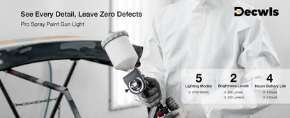 Rechargeable LED Spray Gun Light - Adjustable Car Paint Fill Light