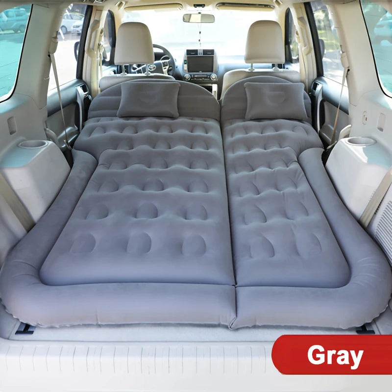 Universal Inflatable Car Air Mattress - Travel Bed & Portable Camping Mat with Pillows - 36