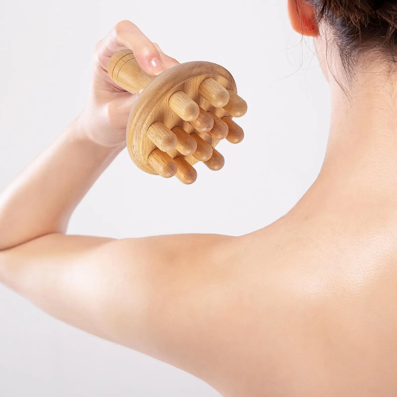 Wooden Mushroom Massager - Manual Wood Therapy Tool for Muscle & Body Relief - 7