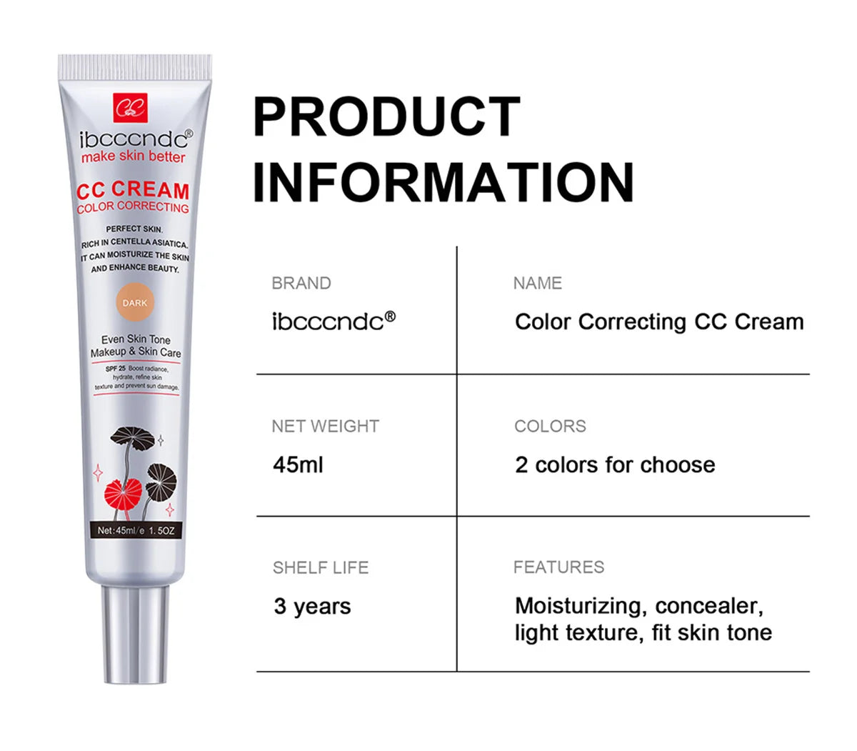 Color Correcting CC Cream - Moisturizing SPF 25 Makeup Base