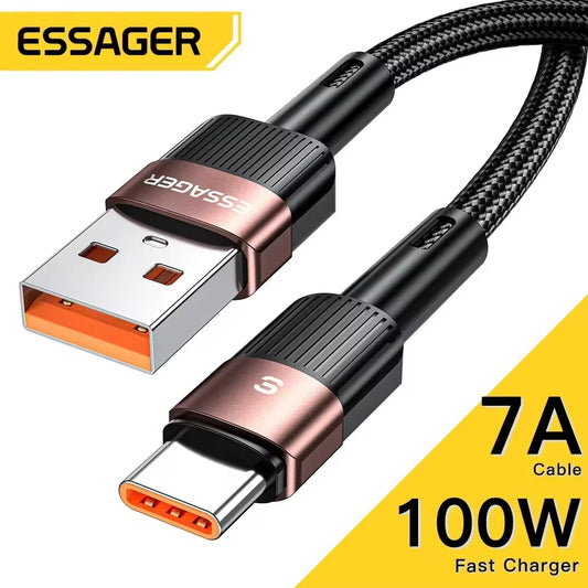 Essager 100W Fast Charging USB-C Cable - High-Speed Data Sync & Power