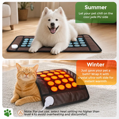 Jade Stone Heating Pad - Double Sided Heated Seat Cushion for Back & Body Pain