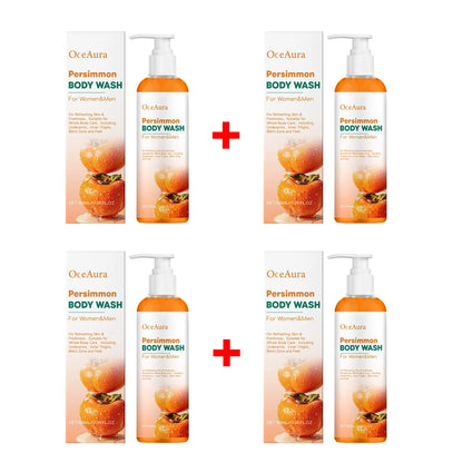 Natural Persimmon Body Wash - Odor Eliminating Deodorizing Shower Gel for All Skin