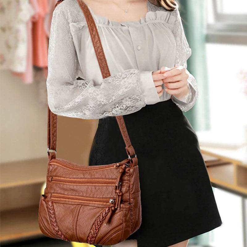Luxury Vintage Leather Bucket Bag