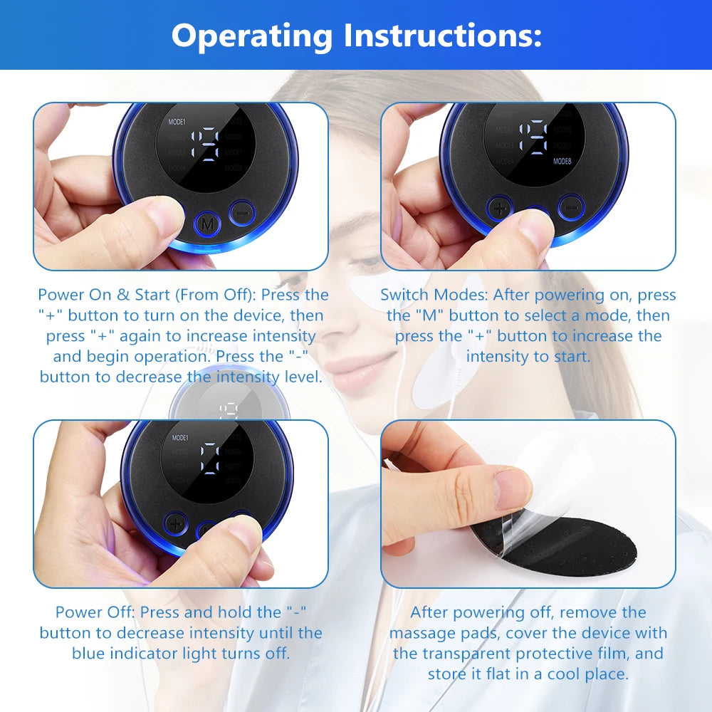 EMS Electric Eye & Facial Lifting Massager - Anti-Wrinkle Skin Tightening Device - 13