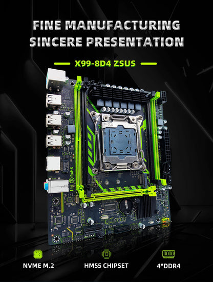 ZSUS X99 LGA2011-3 Motherboard Kit with Xeon E5-2630 v4 & 16GB DDR4 RAM