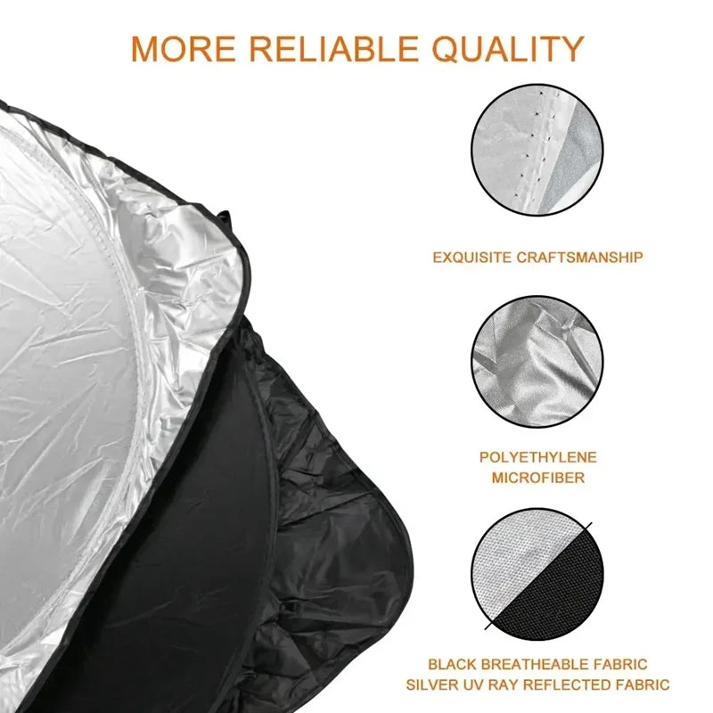Foldable Car Windshield Sun Shade - UV Reflector Visor Cover - 2