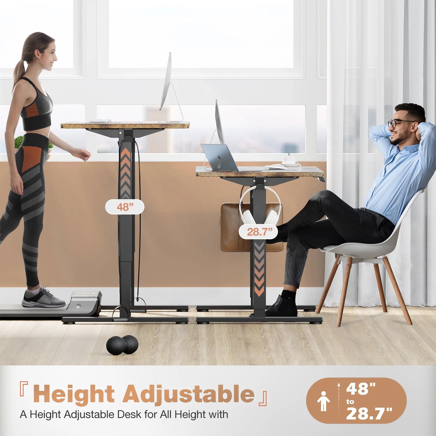 63" Electric Standing Desk - Ergonomic Adjustable Sit-Stand Office Table