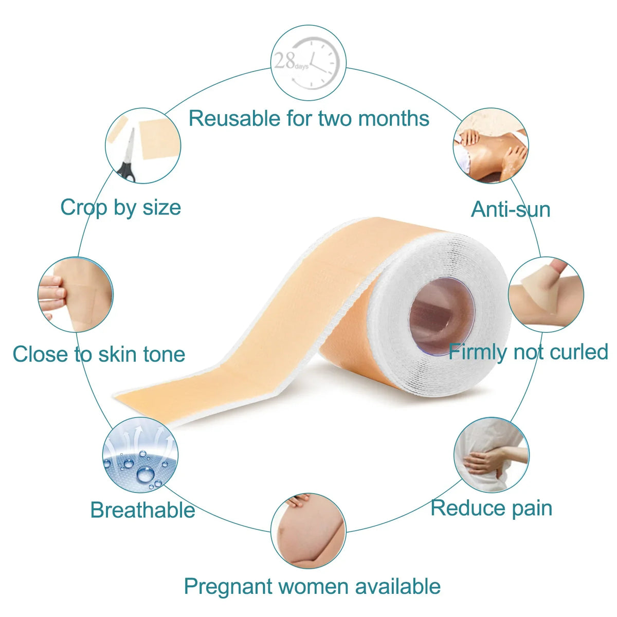 Silicone Scar Removal Tape - Waterproof, Reusable Adhesive Gel Sheet for Scar Repair