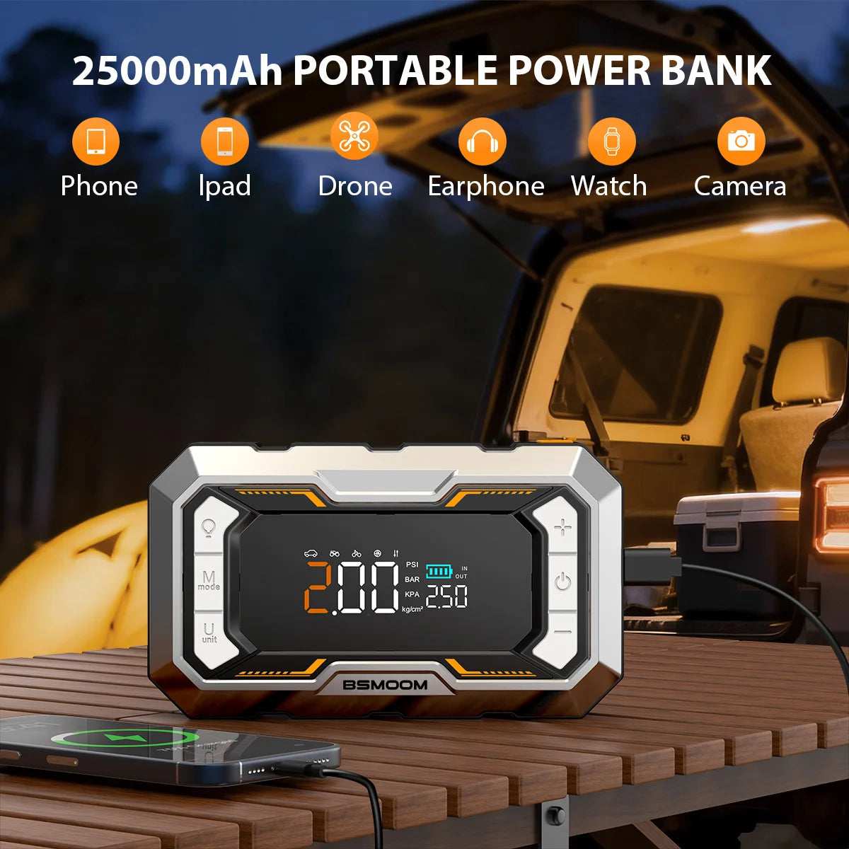 1500A Portable Car Jump Starter & 150 PSI Tire Inflator Air Compressor - 3