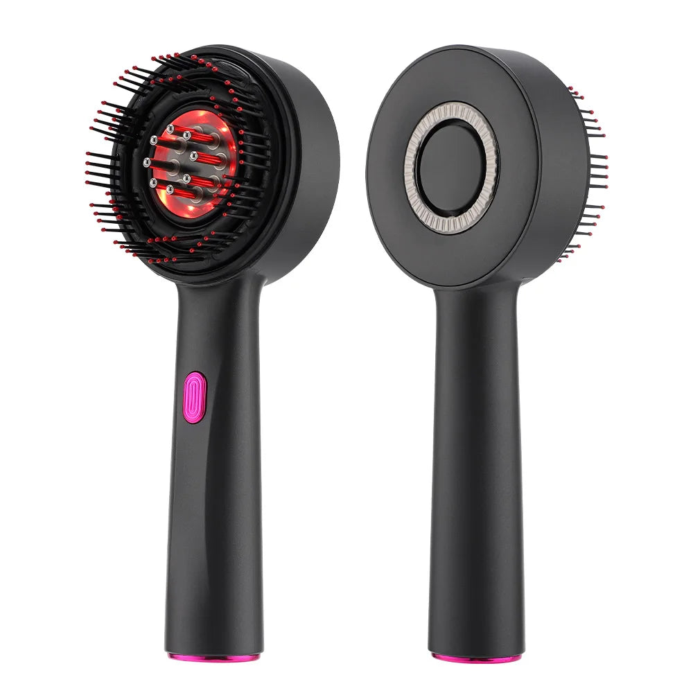 Portable Electric Scalp Massager Comb with Red Light & Essential Oil Applicator