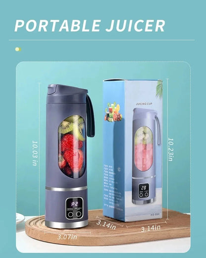 Portable 12-Blade Fruit Juicer Blender - 450ml USB Rechargeable Ice Crusher