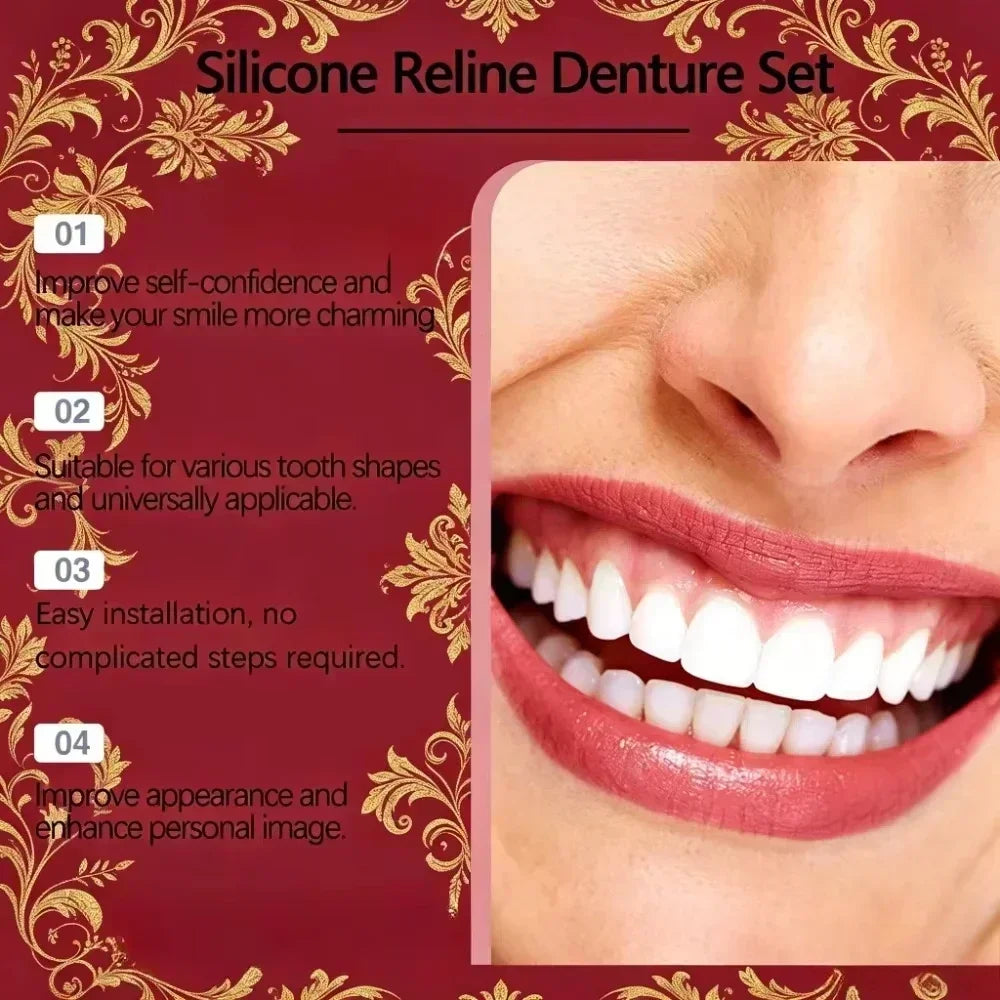 Premium Silicone Denture Set for Comfortable Aesthetic Smile Replacement