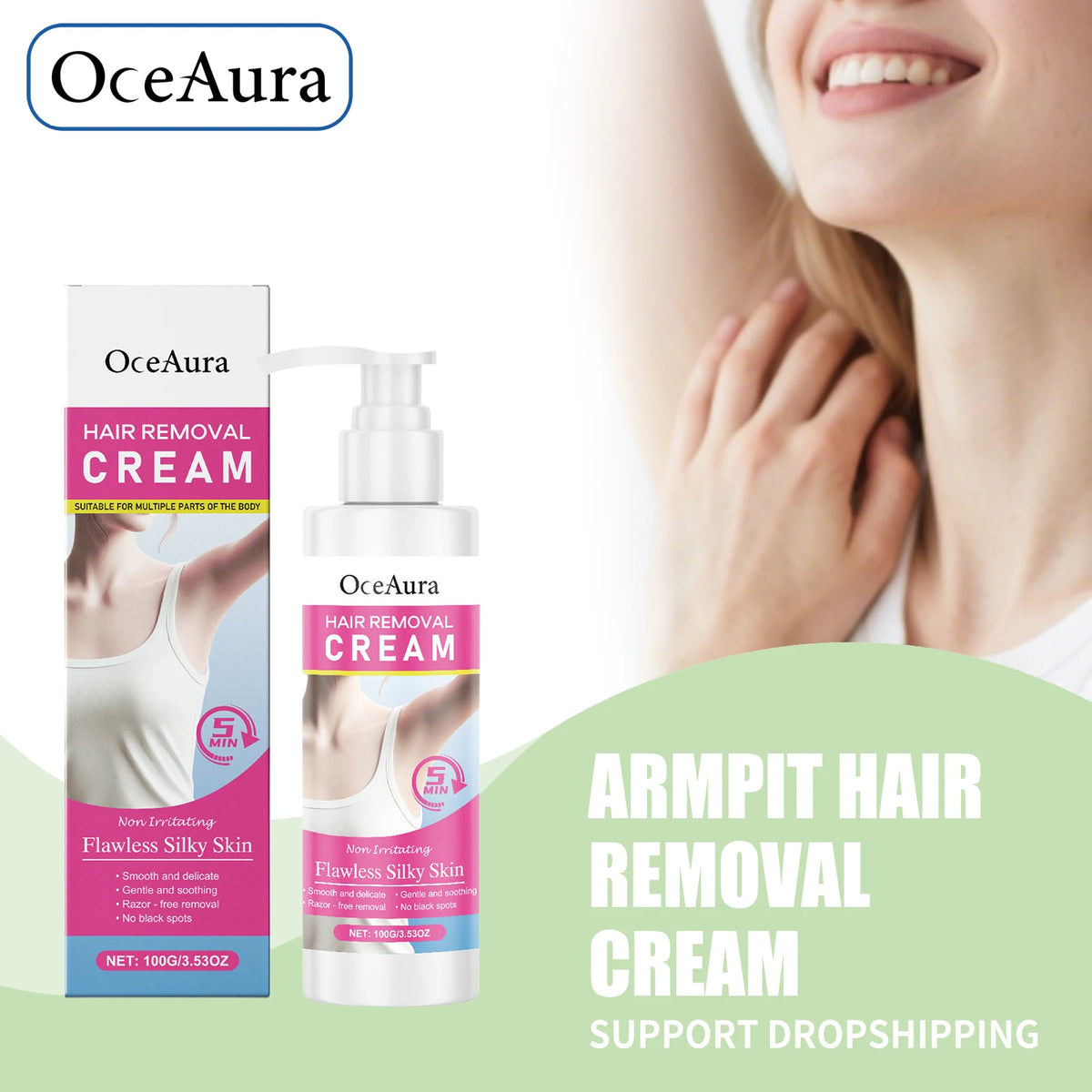 Painless Hair Removal Cream - Gentle Depilatory for Smooth & Silky Skin