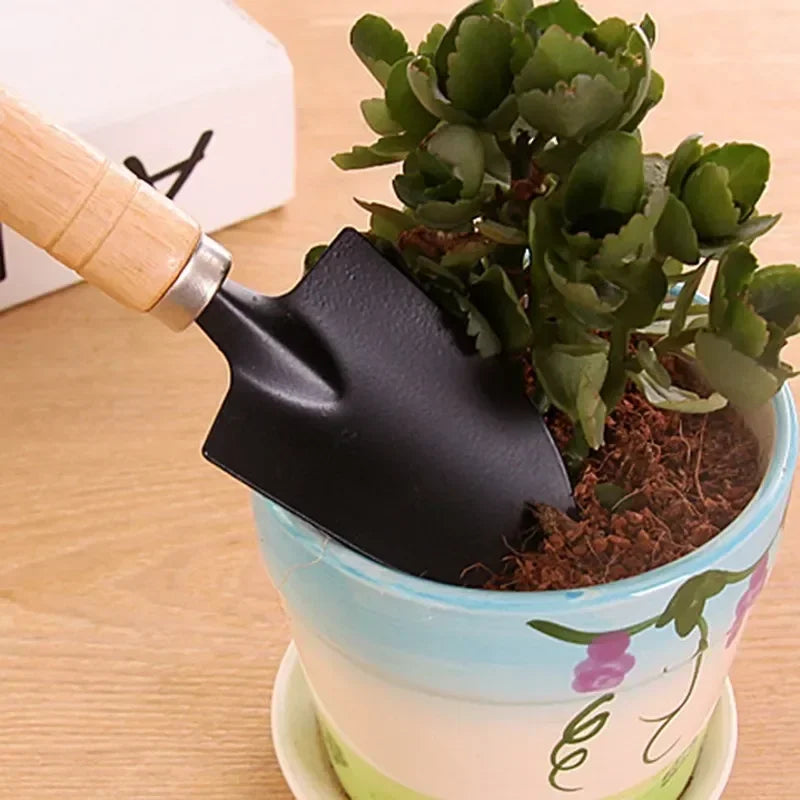 3-Piece Mini Garden Tool Set for Indoor Plants - Small Trowel, Shovel & Rake for Succulents - 3
