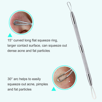 Professional Stainless Steel Blackhead Extractor & Pimple Popper Tool Kit