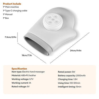 Cordless Heated Hand & Wrist Massager with Air Compression