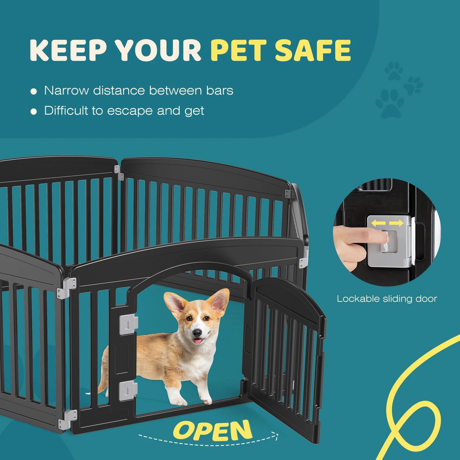 Portable Plastic Dog Playpen - Expandable 6-Panel Indoor & Outdoor Pet Fence - 3