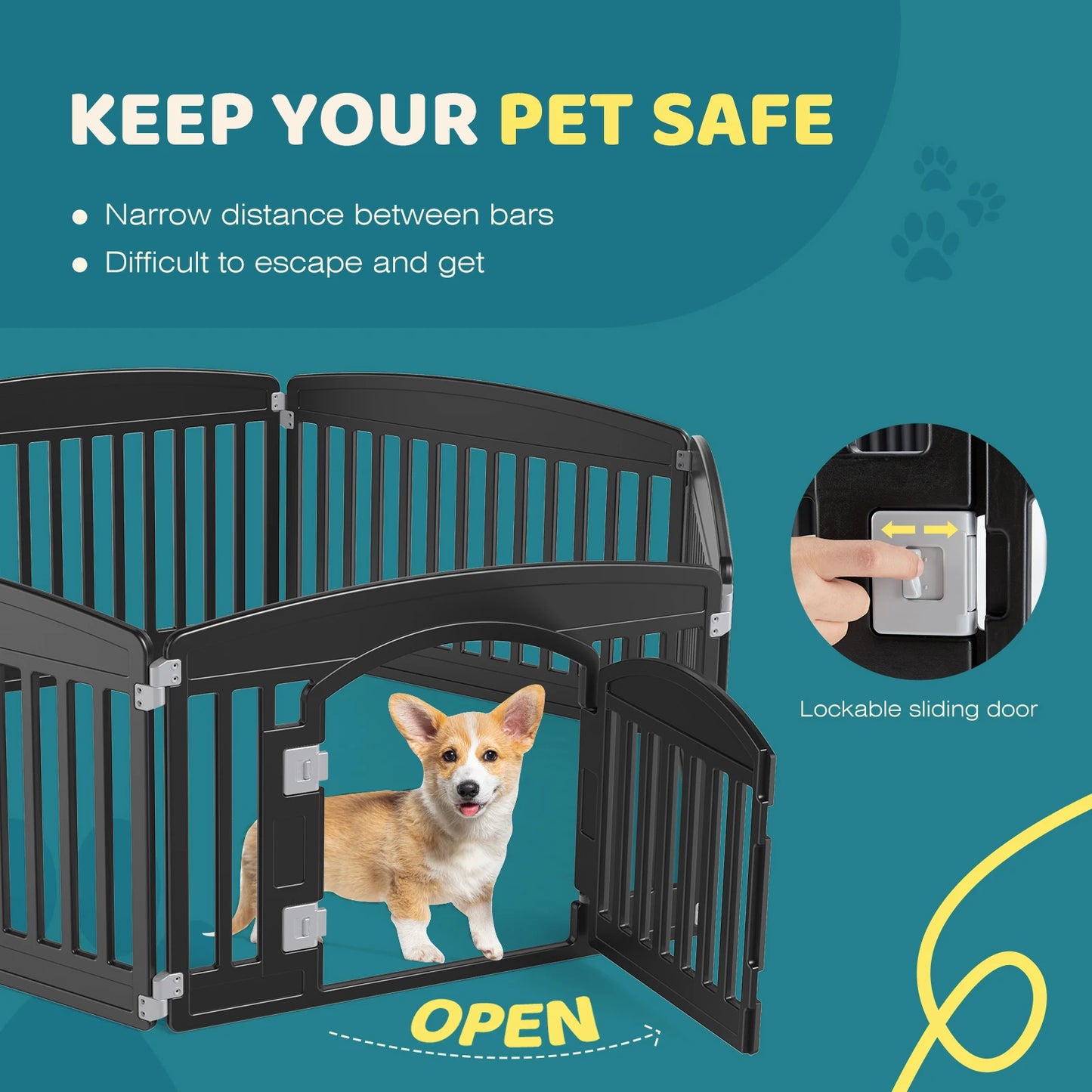 Portable Plastic Dog Playpen - Expandable 6-Panel Indoor & Outdoor Pet Fence