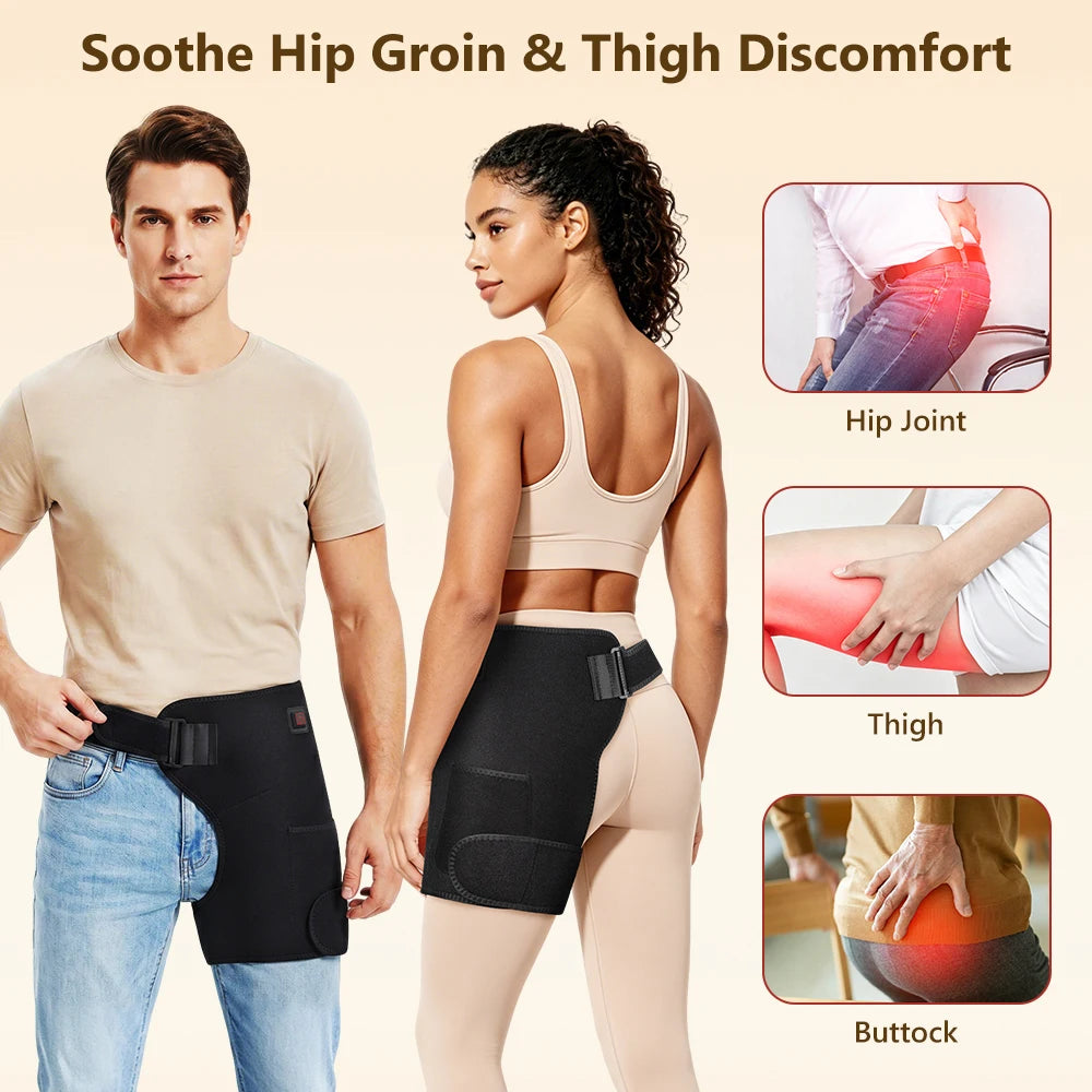 Red Light Therapy Hip Heating Pad - Pain Relief Support Wrap for Hips and Thighs - 4