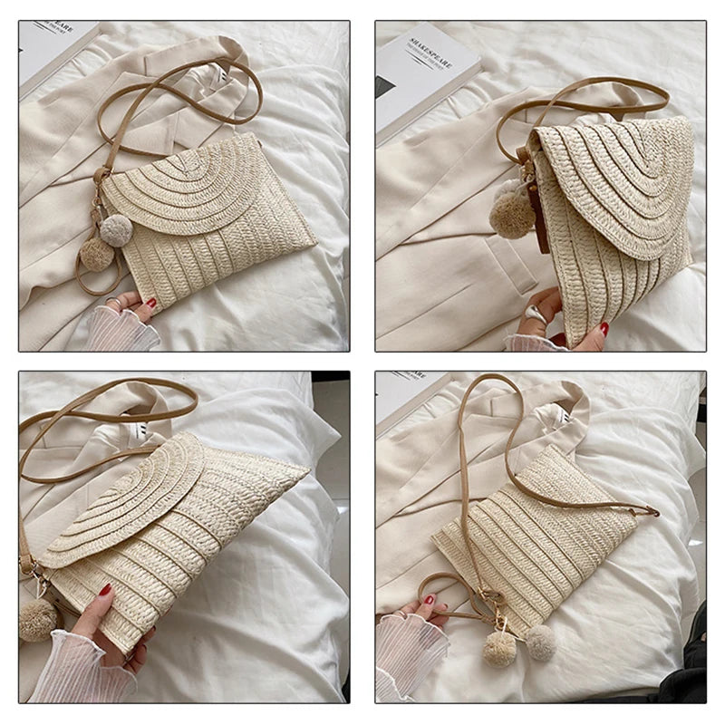 Luxury Woven Summer Straw Clutch